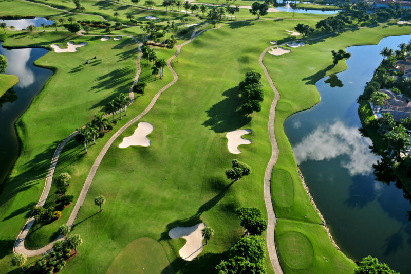 aerial view of nice florida municipal golf course